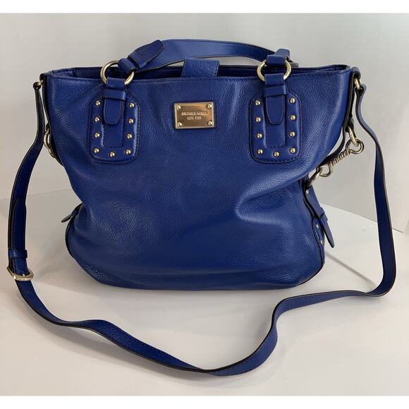 Michael Kors Large Blue Handbag With Crossbody Strap - Picture 1 of 15